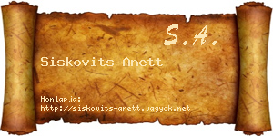 Siskovits Anett névjegykártya