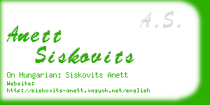 anett siskovits business card